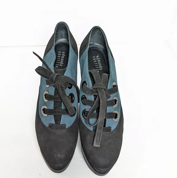 Edmundo Castillo two tone suede wedges - Picture 6 of 16